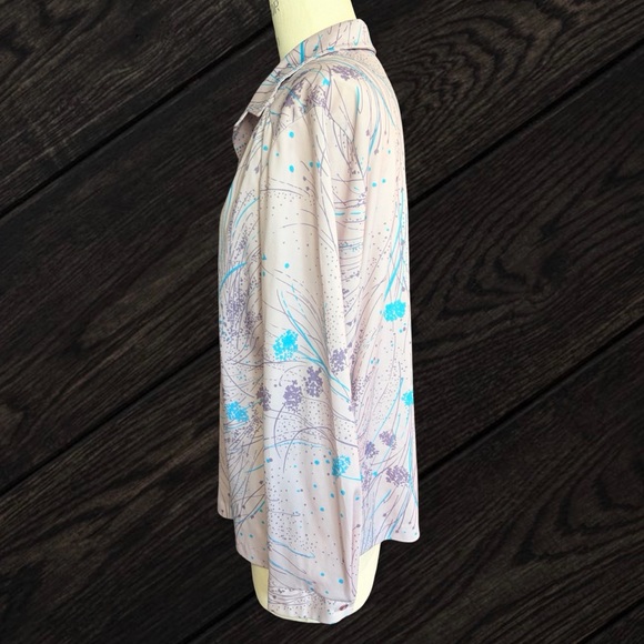 Vintage Lady Koko Of California Floral Blouse Women's Size Large 70s Grannycore - Picture 4 of 8